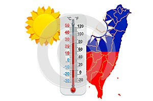 Heat in Taiwan concept. 3D rendering