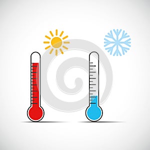 Heat thermometer icon symbol hot cold weather