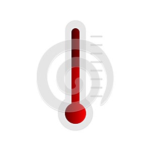 Heat thermometer icon - vector measurement symbol hot, cold, weather illustration