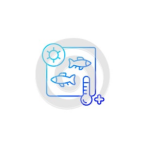 Heat treatment gradient linear vector icon