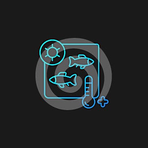 Heat treatment gradient vector icon for dark theme