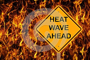 Heat Wave Ahead Caution Sign