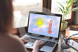 Heat wave concept on a laptop screen