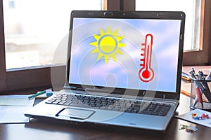Heat wave concept on a laptop screen