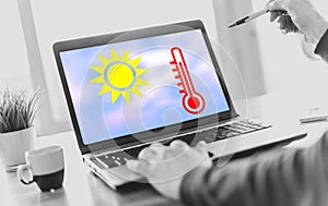 Heat wave concept on a laptop screen