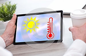 Heat wave concept on a tablet