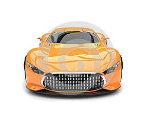 Heat wave orange modern super sports car - front view photo