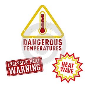 Heat Wave Warning Graphics and Stamps