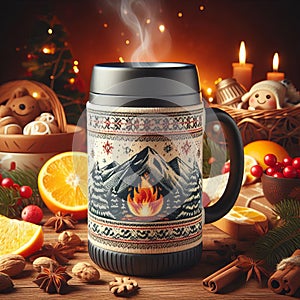 A heated mug keeping beverages warm for longer periods, idea fo photo