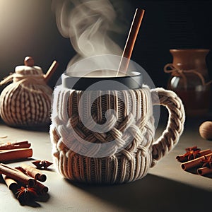 A heated mug keeping beverages warm for longer periods, idea fo photo