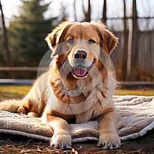 a heated outdoor kennel mat providing warmth and comfort forfur photo