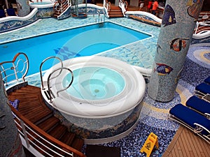 Heated pool on the cruise ship
