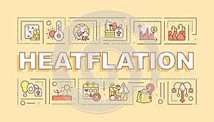 Heatflation text with icons concept