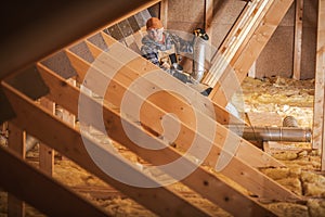 Heating And Air Conditioning System Installation In Attic