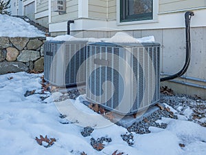 Heating and air conditioning units used to heat and cool a house