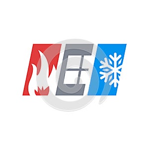 heating and cooling hvac logo design vector business company