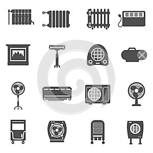 Heating And Cooling Icon Set