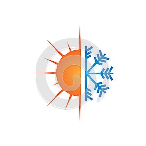 Heating and cooling logo design vector image