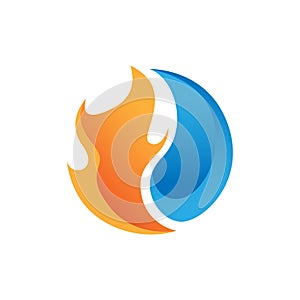 Heating and cooling logo design vector image