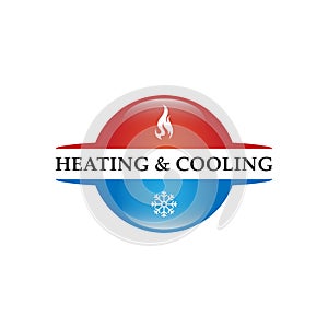 Heating and cooling logo design vector image