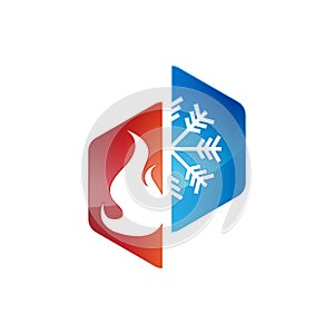 Heating and cooling logos