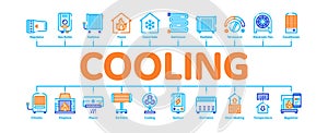Heating And Cooling Minimal Infographic Banner Vector photo