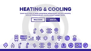 Heating And Cooling System Vector Linear Icons Set photo