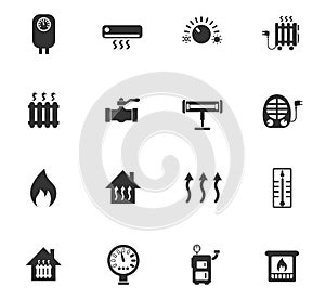 Heating icon set