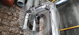 Heating pipes in a private house. Construction of houses
