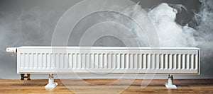 Heating radiator with warm steam