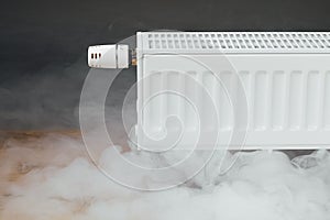 Heating radiator with warm steam