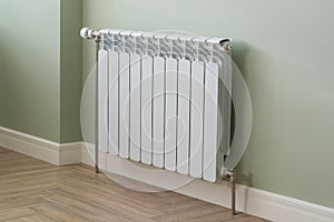 Heating Radiator, White radiator in an apartment