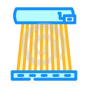 heating solar panel color icon vector illustration