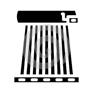 heating solar panel glyph icon vector illustration