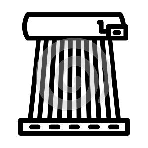 heating solar panel line icon vector illustration