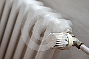 Heating with a tap in the interior of the home. Energy crisis in Europe. The rise in energy prices and the stoppage of gas