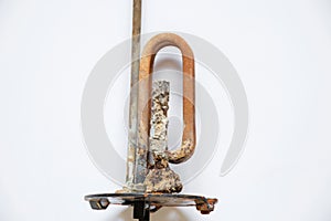 heating ten from a water heater after 8 years of operation broken on a white background, replacing an old ten from a