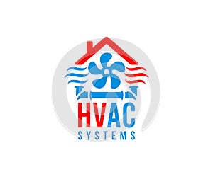 Heating, ventilation, and air conditioning, hvac systems, logo design. Construction, repair and installation of air conditioners a