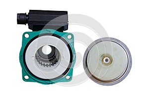 heating water circulation pump, circulation pump for water and boiler heating systems isolated on a white background