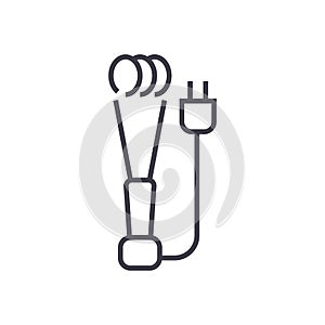 Heating water element vector line icon, sign, illustration on background, editable strokes