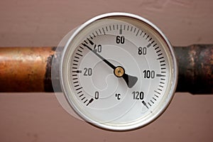 Heating and water thermometer