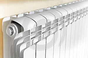 Heating white radiator radiator.