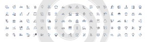 Heatwave line icons collection. Sweltering, Scorching, Sizzling, Burning, Blistering, Torrid, Roasting vector and linear photo