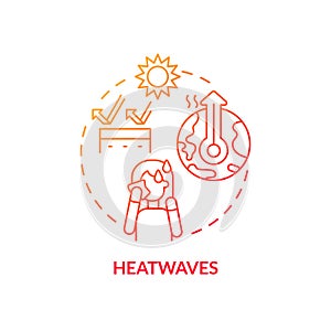 Heatwaves red gradient concept icon