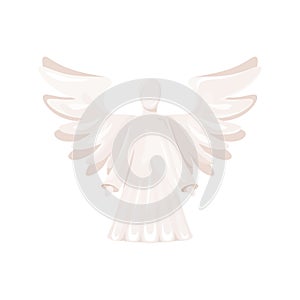 Heaven angel holy wing figurine ceramic white flat