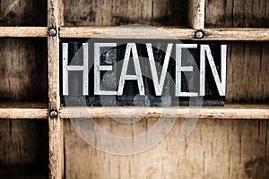 Heaven Concept Metal Letterpress Word in Drawer