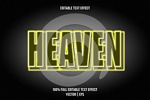Heaven editable text effect 3 dimension emboss neon style