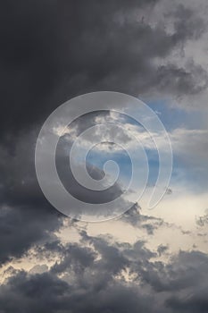 Heaven, Epic Dramatic Storm sky, dark grey white fluffy cumulus clouds background texture, thunderstorm