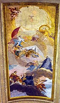 Heaven Fresco Ceiling Vincenzo Anastasio Church Rome Italy