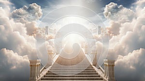 Heaven in the heavens. Shot of the Pearly Gates above the clouds photo